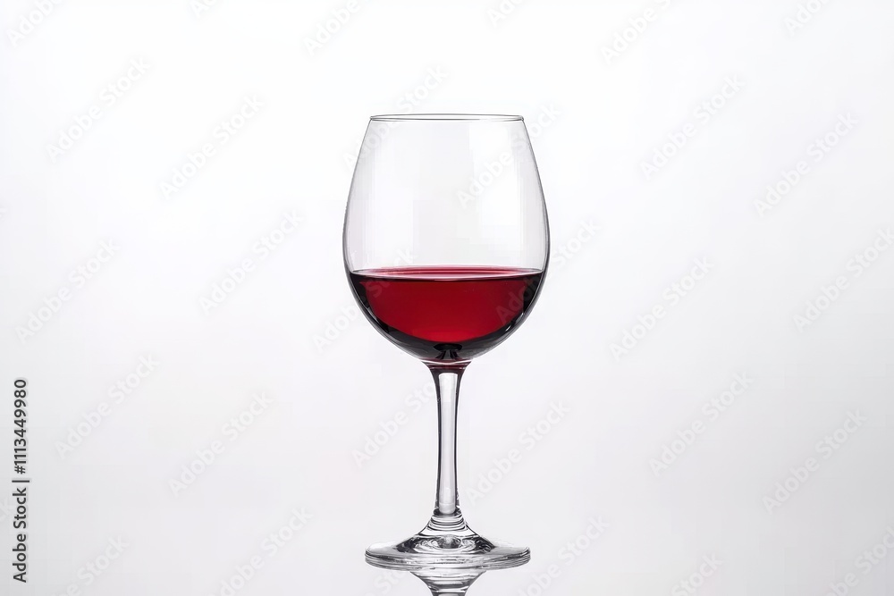 Elegant Wine Glass Isolated with Rich Red Wine on Minimal Background Elegant Wine Glass Isolated with Rich Red Wine on Minimal Background