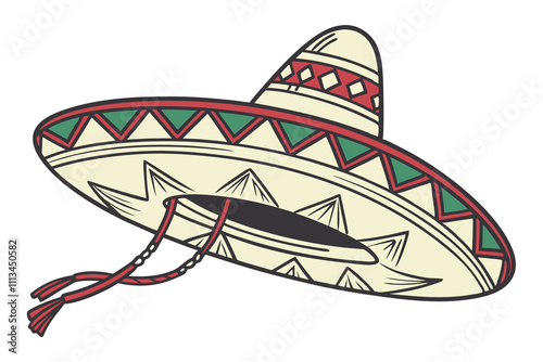 Mexican hat icon vector illustration white background D.eps