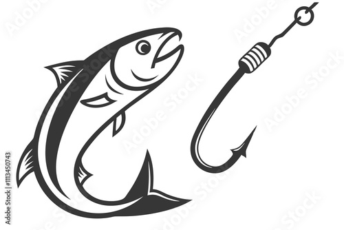 Minimalist hook Silhouette icon black color  white background D.eps
