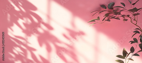 Wallpaper Mural blurred leaf shadows with dim light on pink background 4 Torontodigital.ca