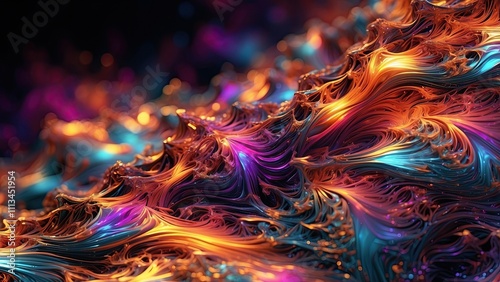 "Radiant Multicolored Fractal Patterns Light Up the Night – AI-Generated Art"