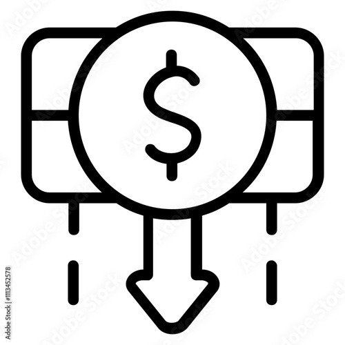 Bankrupt Line Icon