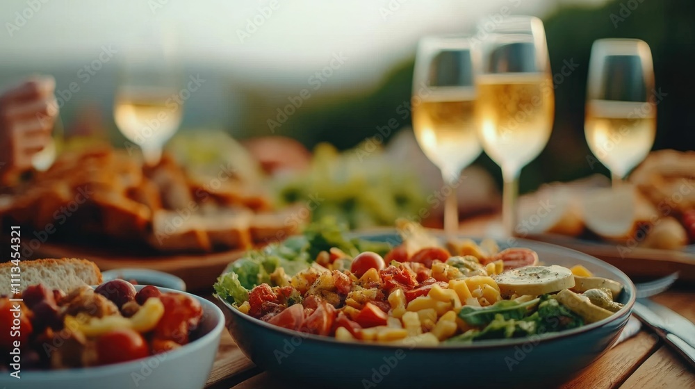 Vegan outdoor picnic scene featuring a selection of fresh healthy plant based meals snacks and drinks enjoyed in a natural eco conscious setting Vegan outdoor picnic scene featuring a selection of fresh healthy plant based meals snacks and drinks enjoyed in a natural eco conscious setting