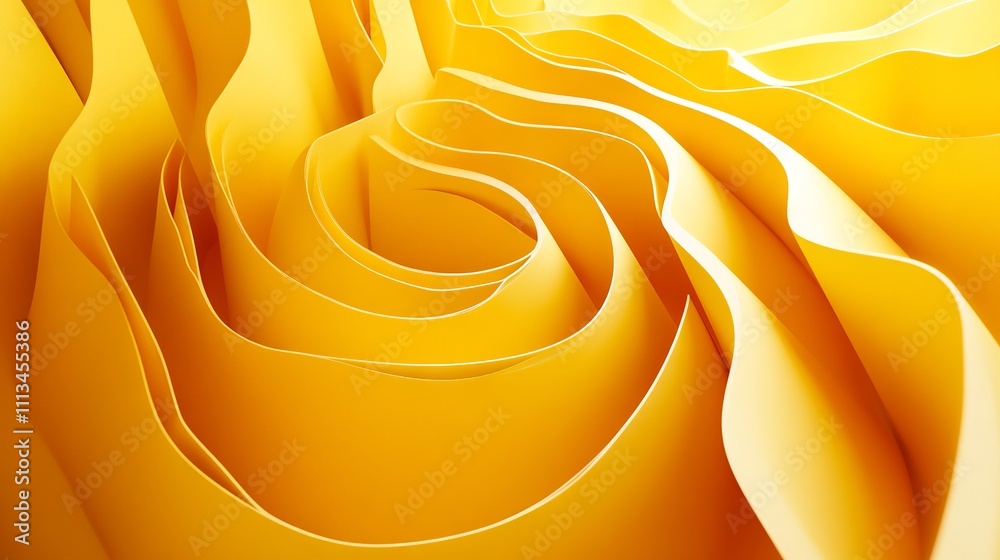Bright yellow abstract folded paper effect with a maze-like design 3d rendered geometric composition Bright yellow abstract folded paper effect with a maze-like design 3d rendered geometric composition