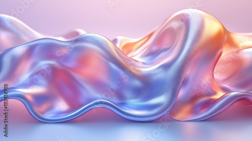 Wallpaper Mural Flowing holographic streaks in subtle gradients of lavender peach and silver creating a sophisticated look Torontodigital.ca