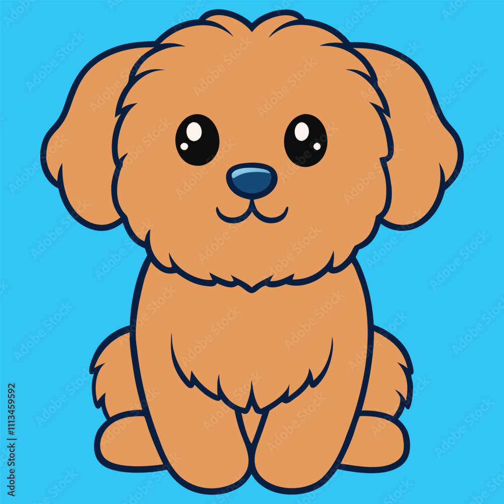Cute Baby Zuchon Dog Sitting Clipart Illustration Cute Baby Zuchon Dog Sitting Clipart Illustration