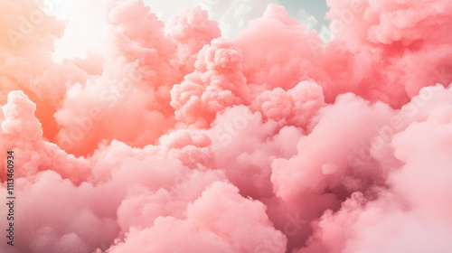 Pink candy cotton cloud isolated fantasy vector. Fluffy sunset watercolor sky dream mist vapor texture on transparent background. Cute fairytale cloudy rose sunrise nature soft fog illustration.