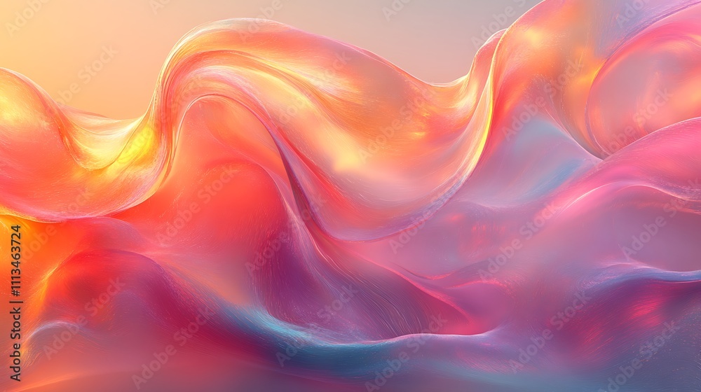 A modern abstract background featuring dynamic holographic streaks in unique colors like peach and chartreuse A modern abstract background featuring dynamic holographic streaks in unique colors like peach and chartreuse