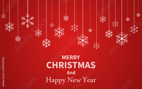 Christmas greetings vector background design Merry Christmas greeting text on red background