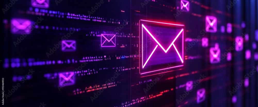 Fototapeta premium Digital email communication network.