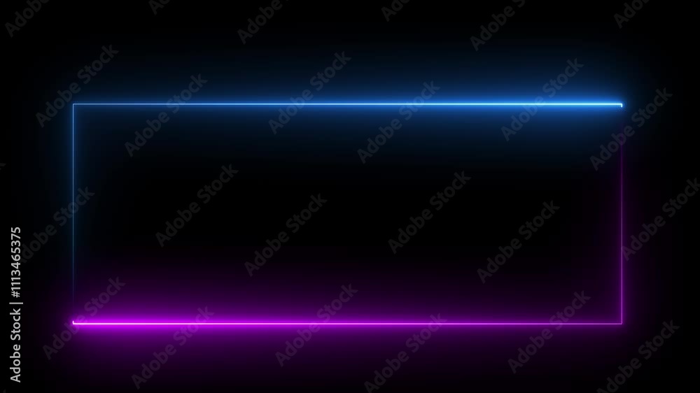 Glowing neon light rectangle frame, Neon Rectangle Border, Moving rectangle . Glowing neon light rectangle frame, Neon Rectangle Border, Moving rectangle .