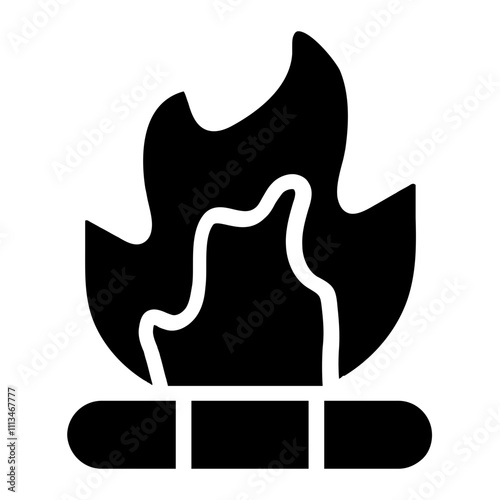 Campfire Solid Icon