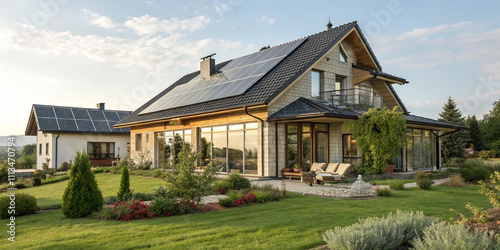 House with Solar Panels