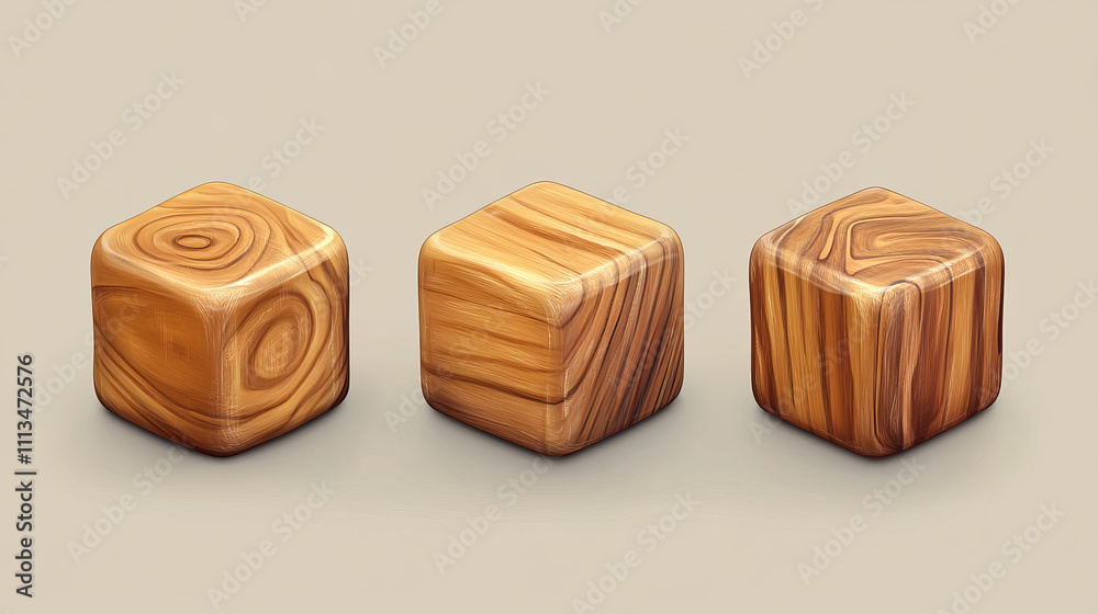 3d wood cube block to play game realistic vector. Isolated wooden education cubic toy design. Building brick toy piece set mockup. 4 basic timber clear brown object perspective side view closeup. 3d wood cube block to play game realistic vector. Isolated wooden education cubic toy design. Building brick toy piece set mockup. 4 basic timber clear brown object perspective side view closeup.