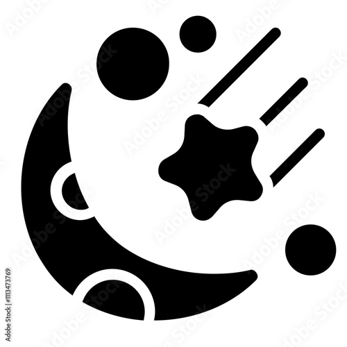 Star Moon Solid Icon