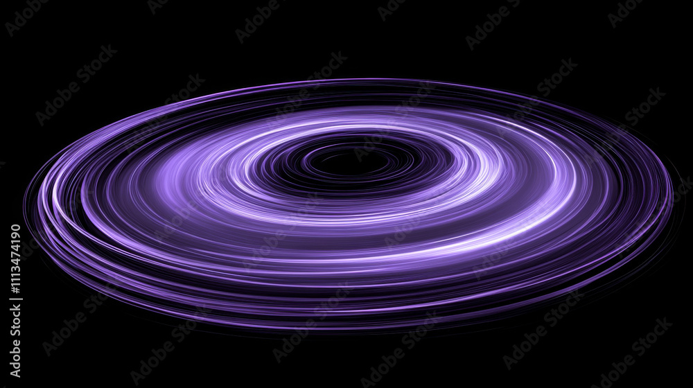 Glow spinning circles, speed, motion effect, circle waves, thunder energy or magic spiral swirls isolated on black background. Shiny purple round vortex tracees, Realistic 3d Vector illustration Glow spinning circles, speed, motion effect, circle waves, thunder energy or magic spiral swirls isolated on black background. Shiny purple round vortex tracees, Realistic 3d Vector illustration