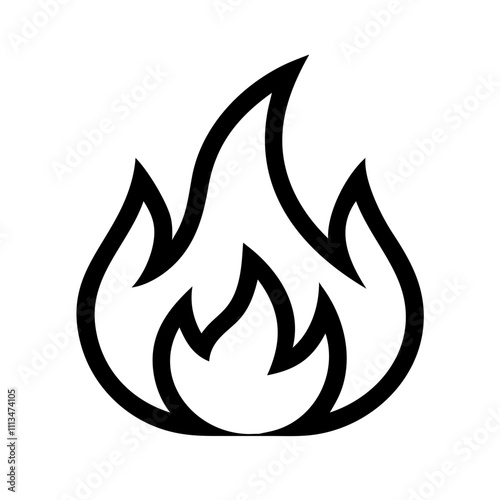 Fire flame line icon