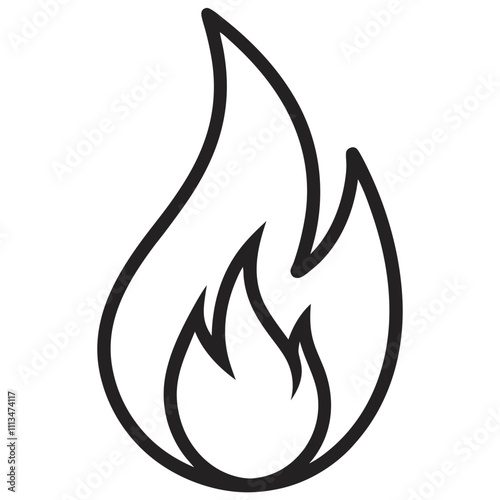Fire flame line icon