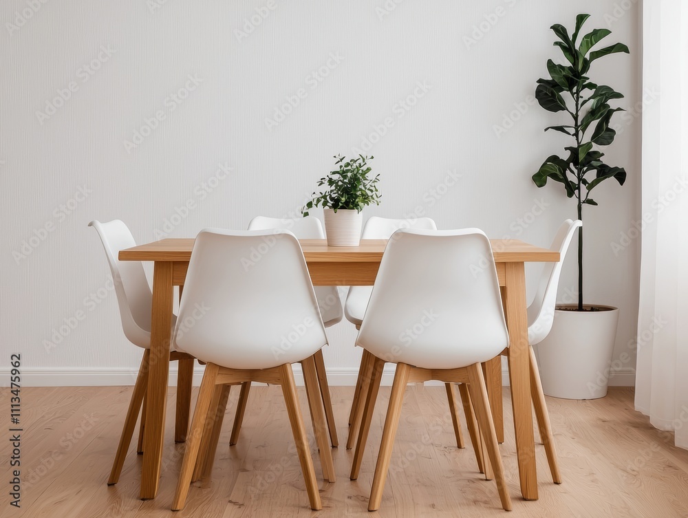 Elegant dining area with bright white chairs and minimalist decor modern home interior design cozy environment indoor perspective style inspiration Elegant dining area with bright white chairs and minimalist decor modern home interior design cozy environment indoor perspective style inspiration