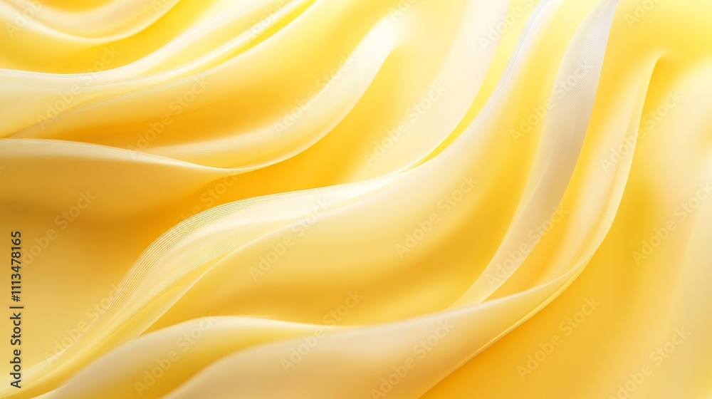 Soft ocean waves with yellow gradient flowing in smooth curves across a tranquil seascape Soft ocean waves with yellow gradient flowing in smooth curves across a tranquil seascape