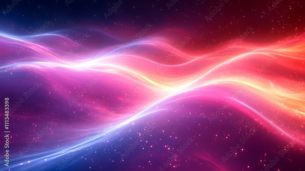 Obraz premium A dynamic pattern of holographic light streaks in unique colors with glowing edges for added depth