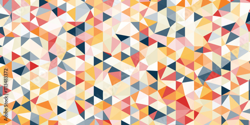 Abstract retro pattern of geometric shapes. Colorful gradient mosaic backdrop. Vector illustration photo