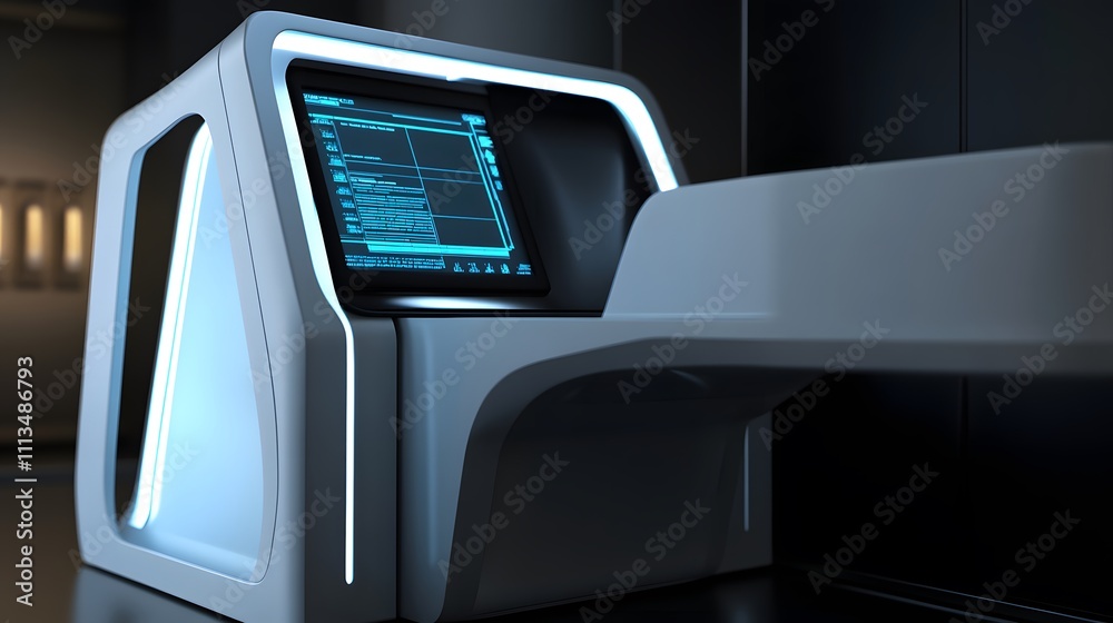 Advanced genetic testing equipment in modern laboratory. Precision tools for DNA analysis and medical research, symbolizing scientific progress and personalized healthcare solutions.