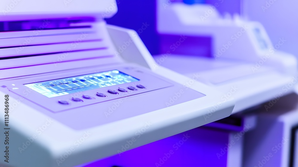 Advanced genetic testing equipment in modern laboratory. Precision tools for DNA analysis and medical research, symbolizing scientific progress and personalized healthcare solutions. Advanced genetic testing equipment in modern laboratory. Precision tools for DNA analysis and medical research, symbolizing scientific progress and personalized healthcare solutions.