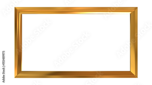 3D golden photo frame high-quality render