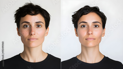 Before & After Woman's Hair Transformation - Short Haircut