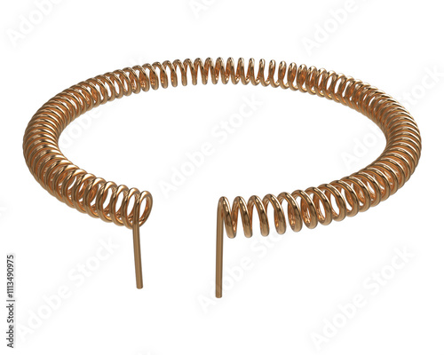 3D copper Induction heating coil, electric electronics part instrument for engineering assembling, or repair	
