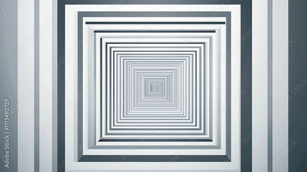 A white tunnel made of geometric shapes. white & grey abstract perspective background
A white tunnel made of geometric shapes. white & grey abstract perspective background