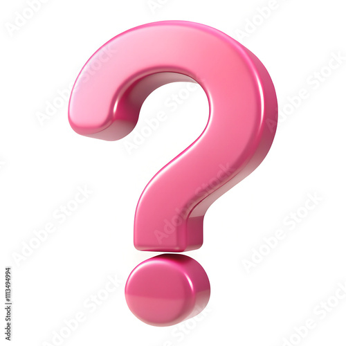 pink question mark on white background .