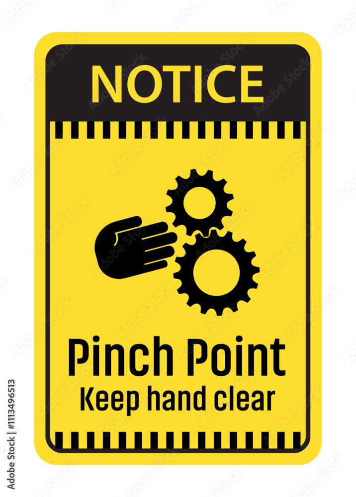 Crush hazard sign on white background Crush hazard sign on white background