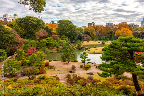 Canvas Print Rikugien garden in autumn, Tokyo, Japan