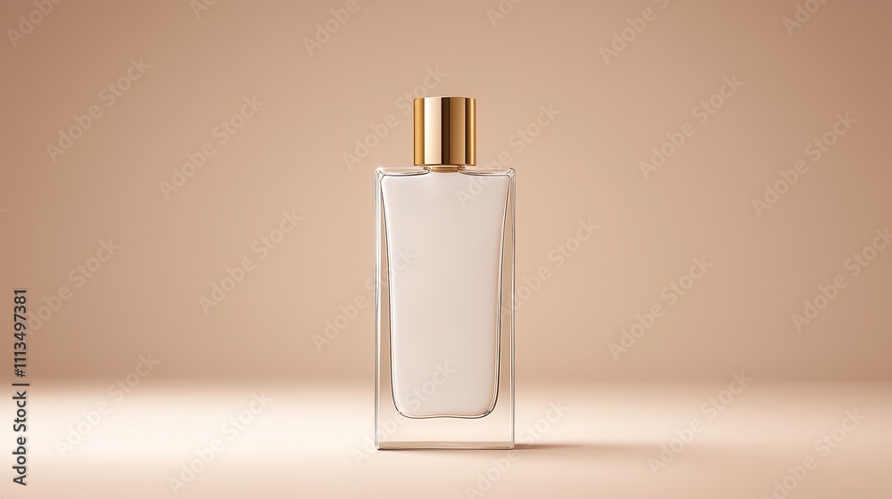 Elegant and Minimalist Perfume Bottle on a Soft Beige Background for Beauty and Fragrance Product Marketing and Advertising Needs Elegant and Minimalist Perfume Bottle on a Soft Beige Background for Beauty and Fragrance Product Marketing and Advertising Needs
