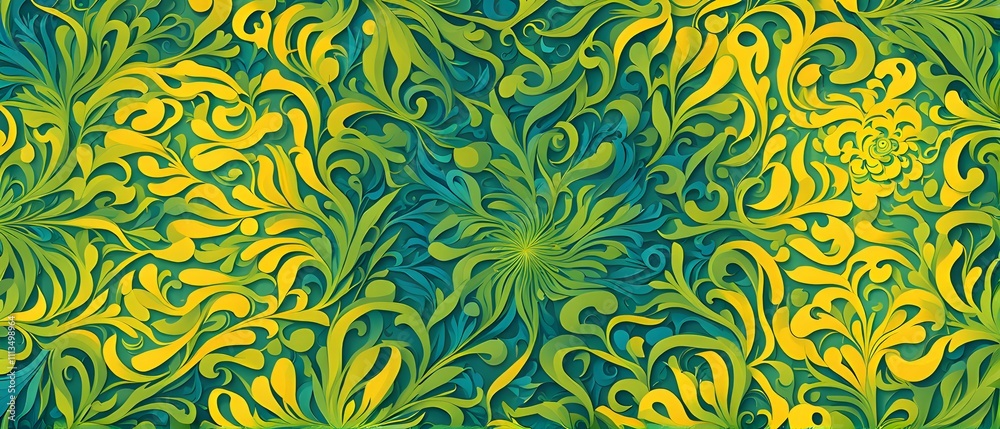 abstract wallpaper illustration, symbolic for artificial intelligence, lines, dots and pattern, vibrant yellow green and blue hues abstract wallpaper illustration, symbolic for artificial intelligence, lines, dots and pattern, vibrant yellow green and blue hues
