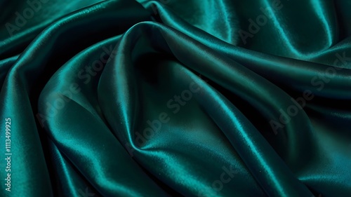 deep emerald, smooth an glossy luxury charmeuse silk fabric material