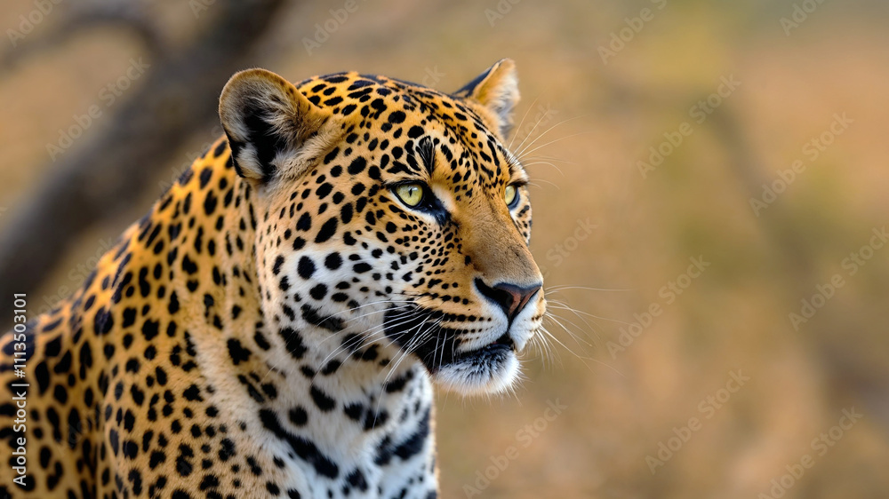 Obraz premium A Leopard looking at the camera with a blurry background