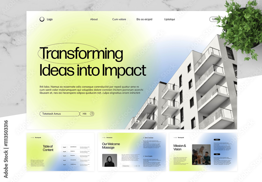 Green And Blue Pitch Deck Stock Template | Adobe Stock