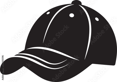 Stylish baseball hat silhouette vector design perfect for sports-themed projects.