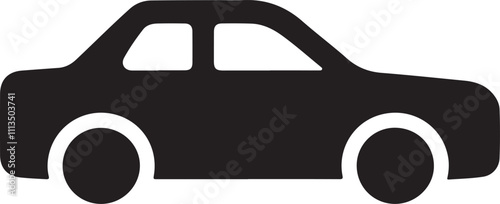 Minimalistic car icon silhouette suitable for various graphic design applications.