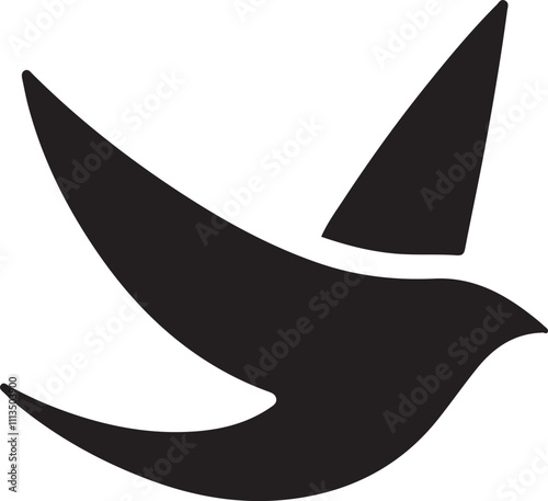 hummingbird logo silhouette perfect for branding and vector art design. photo