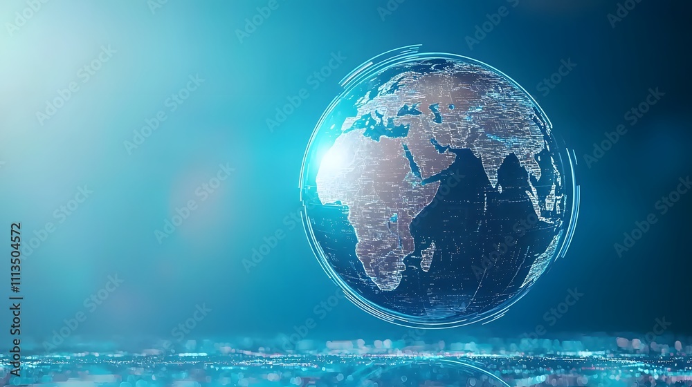 Futuristic Earth Visualization with High-Resolution Details Digital Environment Global Perspective Technological Concept Futuristic Earth Visualization with High-Resolution Details Digital Environment Global Perspective Technological Concept