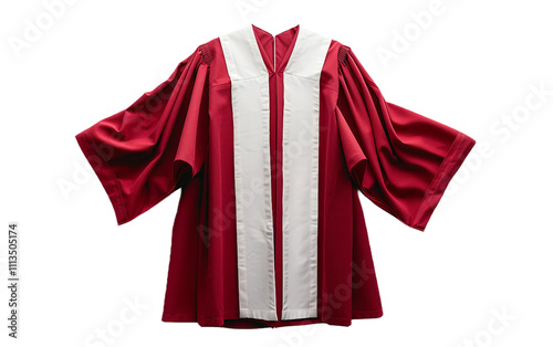 Stylish Red White Choir Robe Isolated On Transparent Background PNG. photo