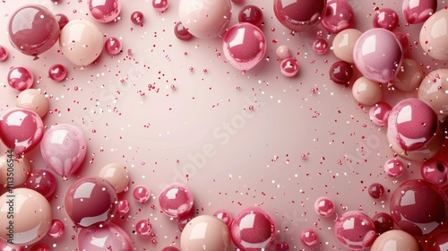 Elegant Happy Birthday Frame with Realistic Balloons