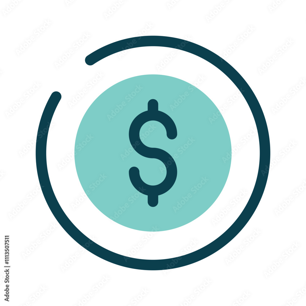 A coin symbolizing finances, money, or savings A coin symbolizing finances, money, or savings