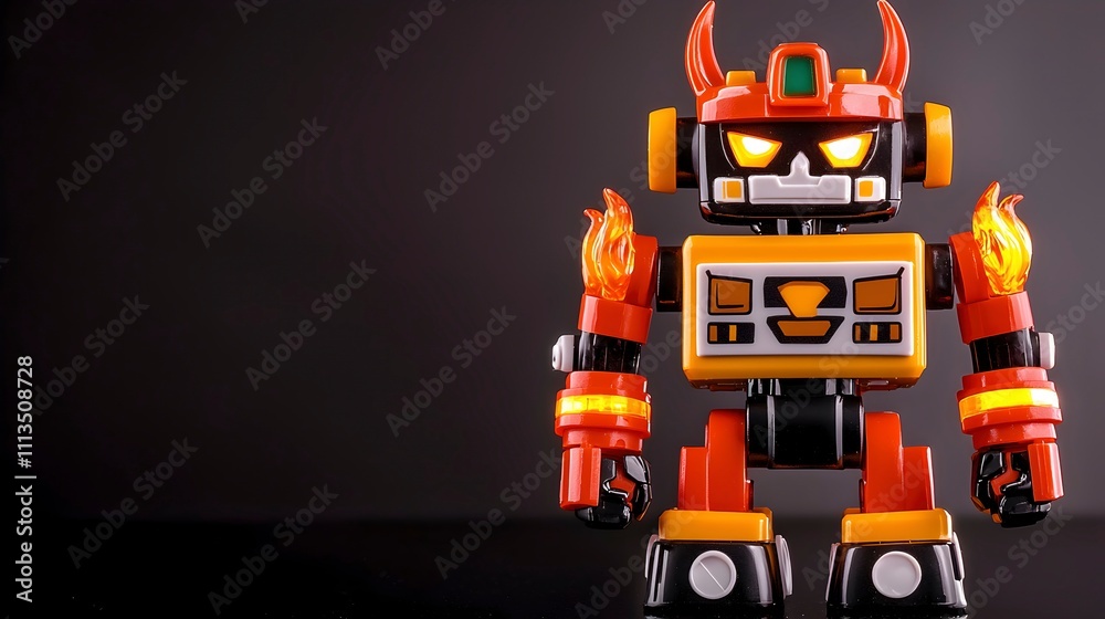 Colorful Robot Toy with Fiery Features Colorful Robot Toy with Fiery Features