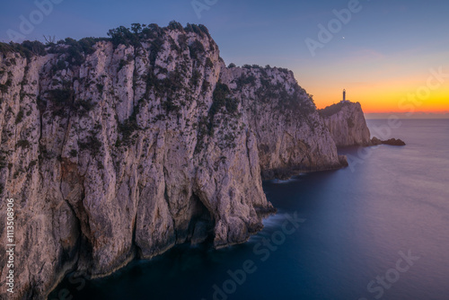 Lighthouse in Lefkada, Greece.Cape Lefkatas Lighthouse photo