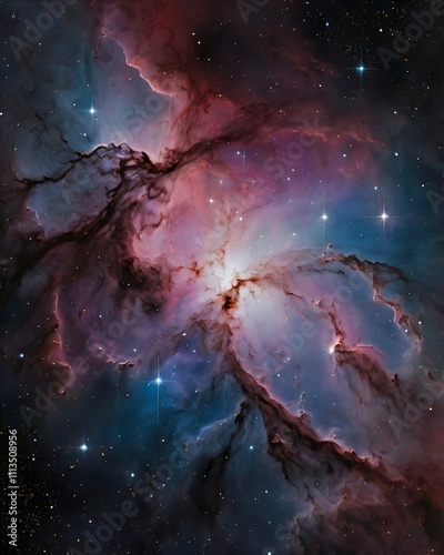 Endless landscape of beautiful space full of stars, planets, galaxies and astronomical objects combination of colors
